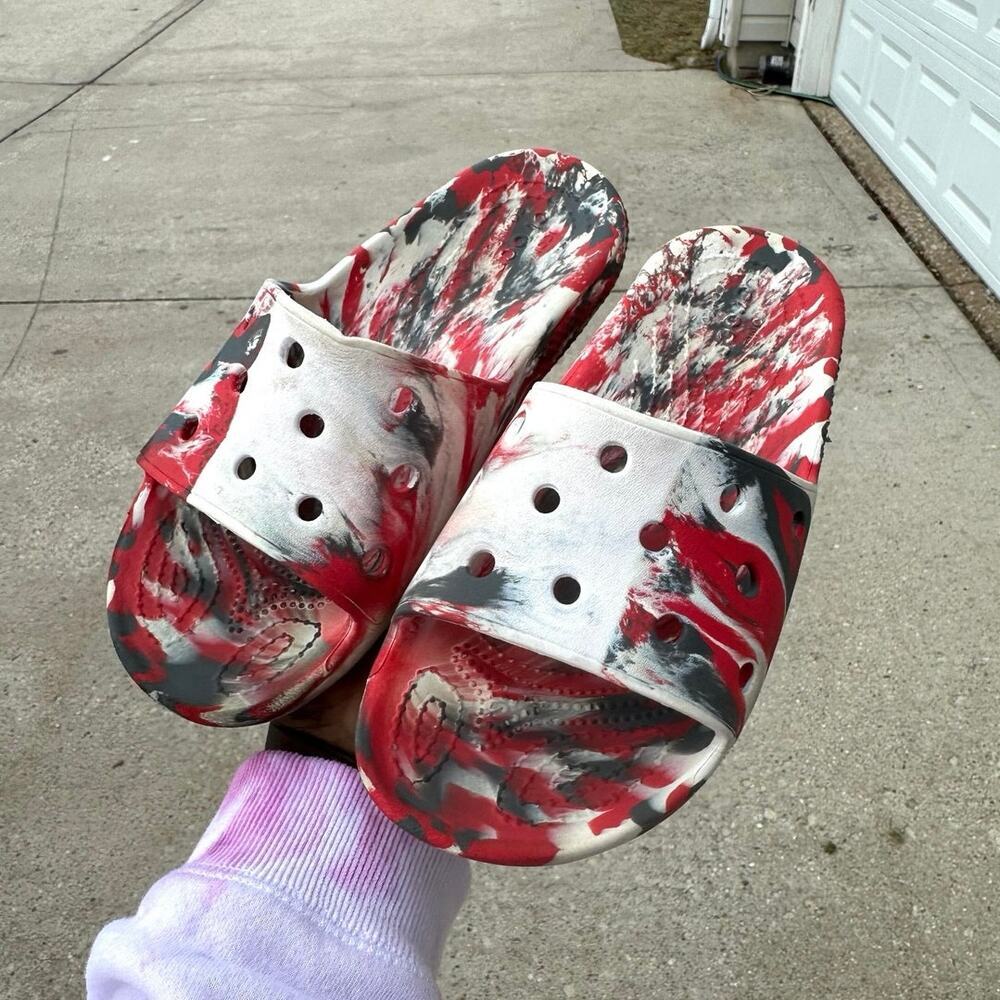 Crocs Classic Marbled Slides Unisex Size M4 W6 - Picture 8 of 10